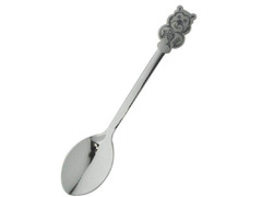 Серебряная чайная ложка с фигурным изображением Миши с рыбкой на ручке